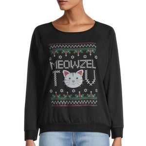 Prince Peter Meowzel Mazel Tov Novelty Cat Pullover Holiday Shirt